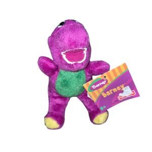 Vintage 2003 Lyons FP Mini Barney Plush Keychain Original Tags 5"